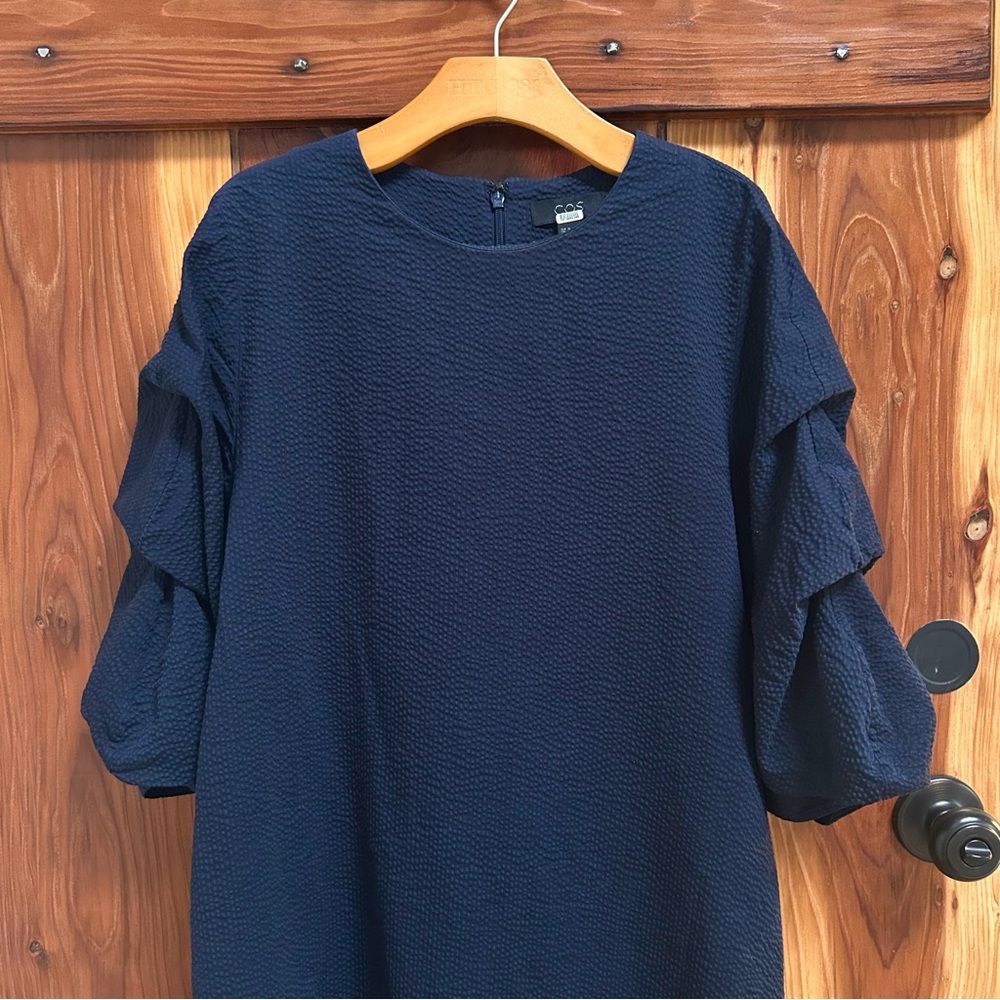 COS - navy blue textured dress